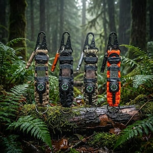 Paracord de supervivencia 13 en 1 con clip, paracord, supervivencia, bushcraft, multiherramienta, equipo de senderismo y acampada