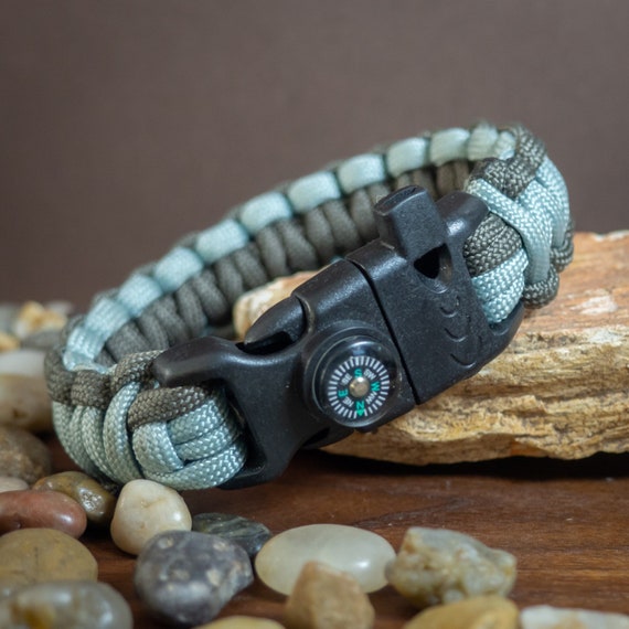 Survival Camping Bracelet Paracord Flint Fire Starter Scraper Whistle –  shopiplace.com – #1 Place for online shopping