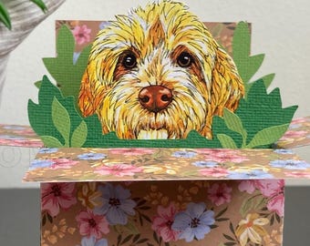 Personalised Cockapoo Card; for any occasion. 3D gift card holder for cockerpoo lover.