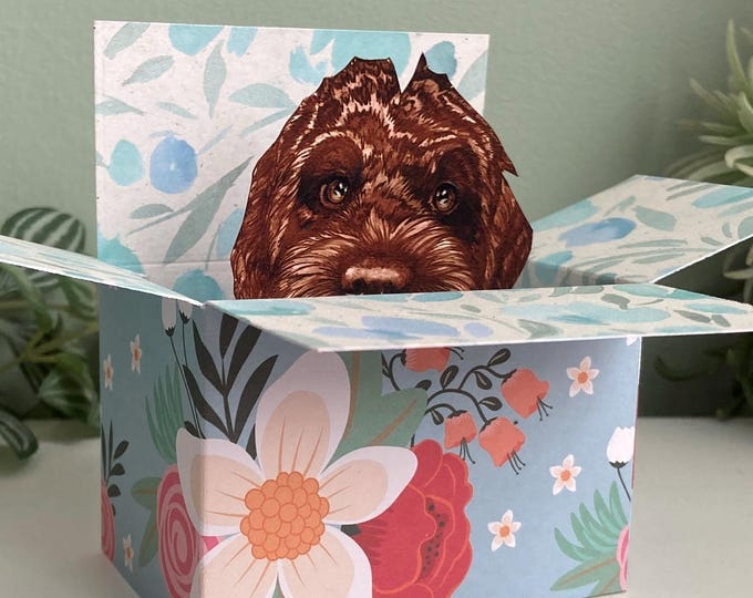 Cockapoo Pop up Box, 3D Birthday Card, PERSONALISED, All Occasions ...