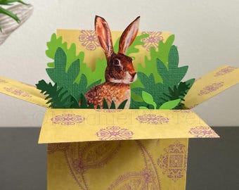 Hare Card: Personalised or Blank for any occasion. 3D Wildlife Gift Card Holder