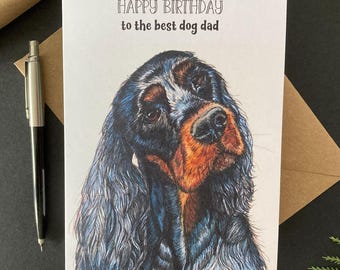 Gordon Setter Card; Personalised or blank for any occasion from my watercolour dog art