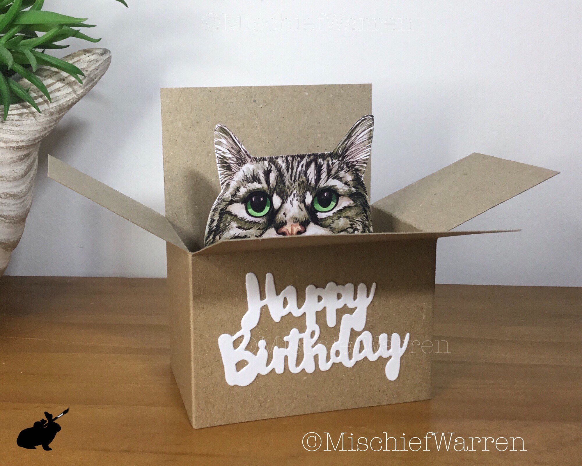 Tabby Cat Birthday Card. the Original Cat in a Box Card. Happy - Etsy UK