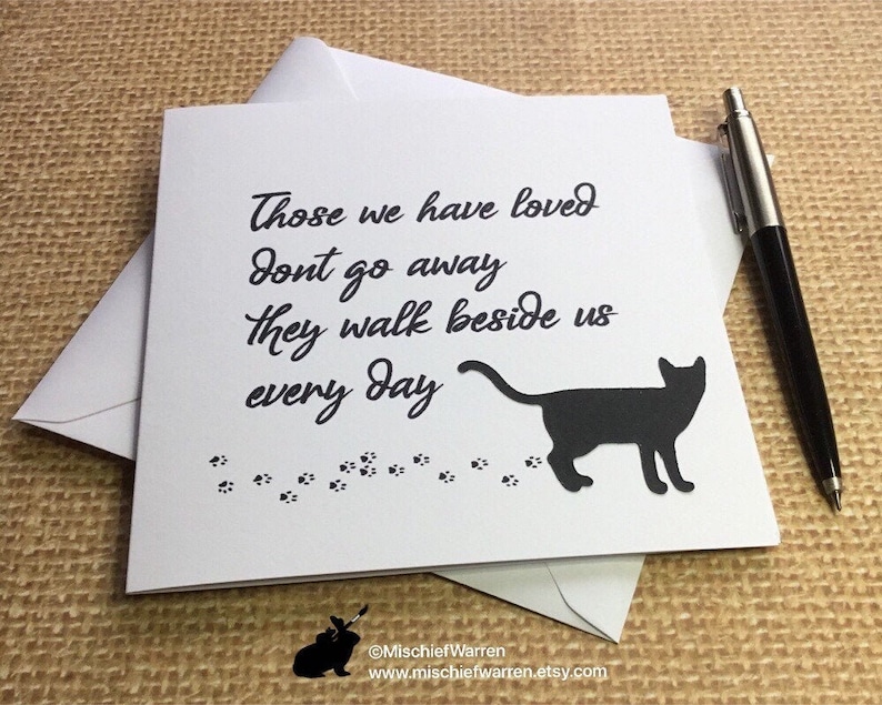 Pet Cat Loss Sympathy Card for cat owner condolence in Etsy