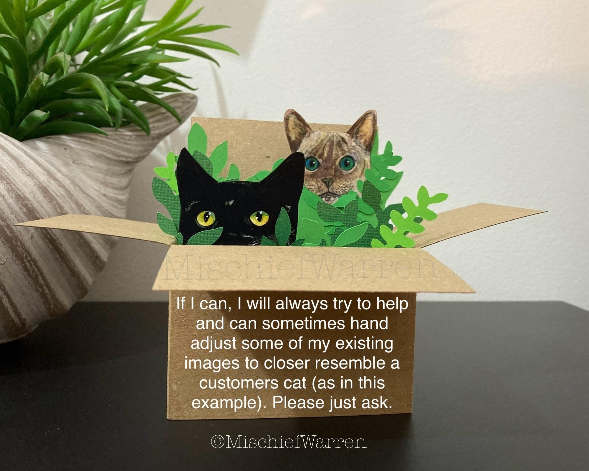Custom Cats in a Box Card: Handmade, Personalised Gift Card Holder. - Etsy