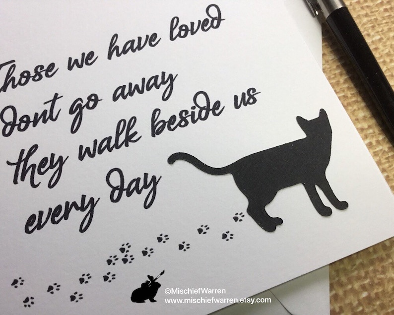 Pet Cat Loss Sympathy Card for cat owner condolence in | Etsy