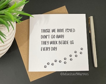 Pet Sympathy Card for dog or cat owner condolence. Bereavement card for loss of pet dog or cat. Dog Sympathy card. Cat Sympathy Card.