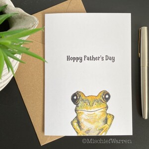 Frog Card. Blank or Personalised: birthday, fathers day, mothers day, thank you, frog card for amphibian lover.