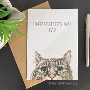 Grey Tabby Blank Art Card. Personalised for any occasion; birthday, Mother’s Day, Father’s Day, Easter or Christmas perhaps.