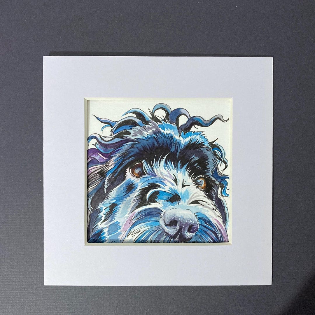 Original Watercolour Cockapoo Painting. Small (4” X 4”) Aperture ...