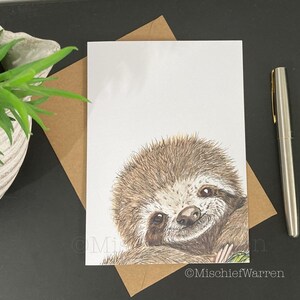 Sloth Card Personalised or Blank. Birthday, Valentine’s, Easter, Mother’s Day, Father’s Day, Christmas card.