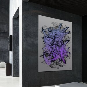 Lavender Modern Abstract Graffiti Wall Art