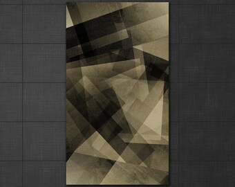 Abstract Geometric Wall Art 'Black and Gold'