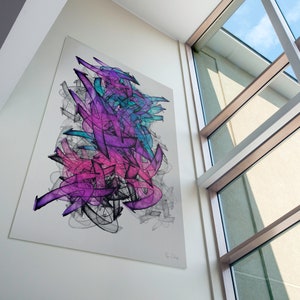 Large Abstract Graffiti Wall Art Painting