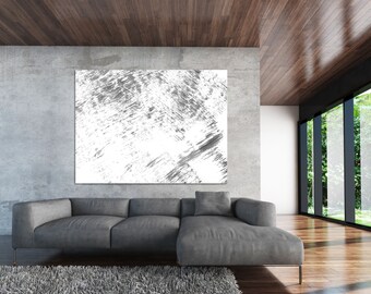 Large Black and White Modern Abstract Art Original | Etsy