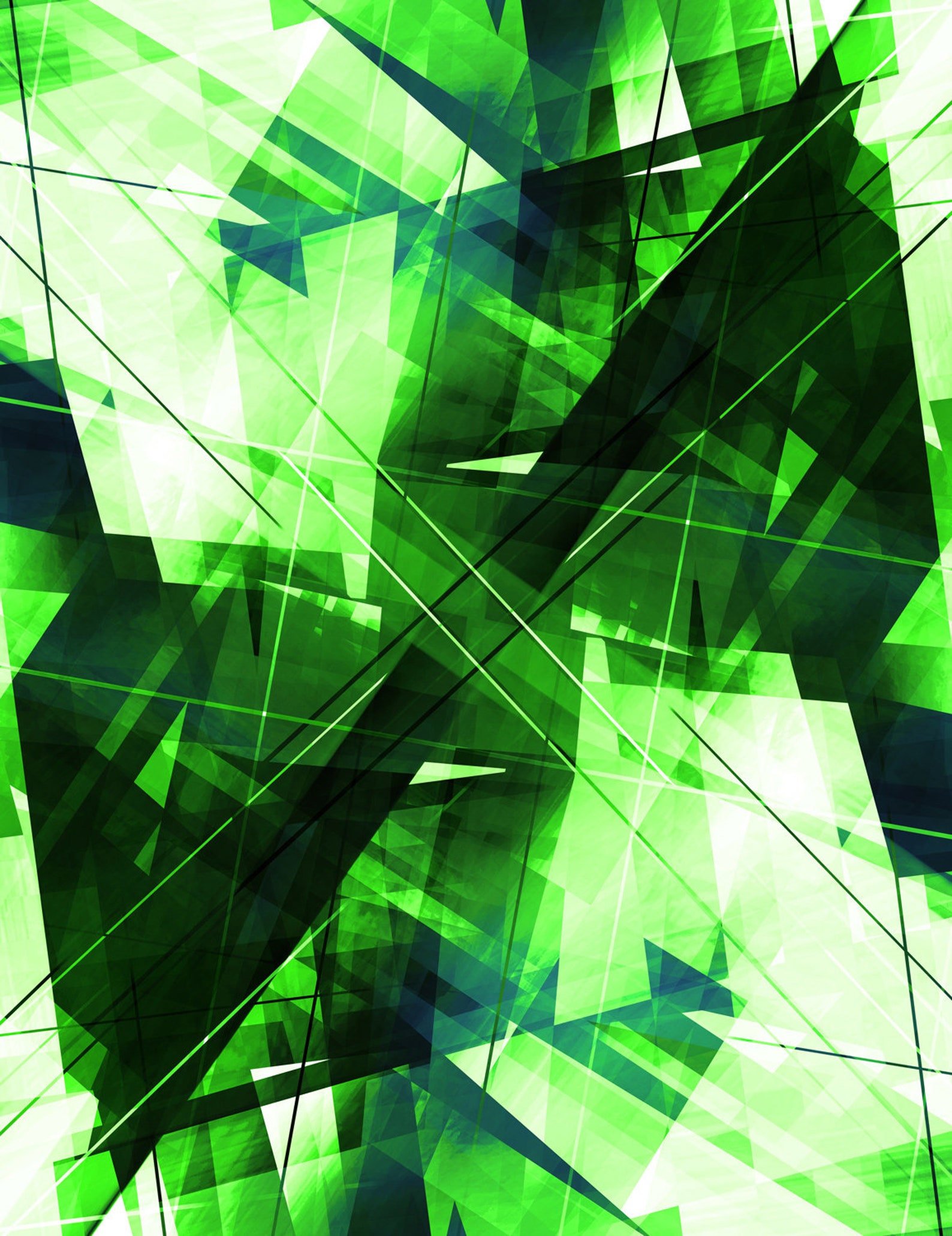 Geometric Abstract Art Print Green 'elemental' - Etsy