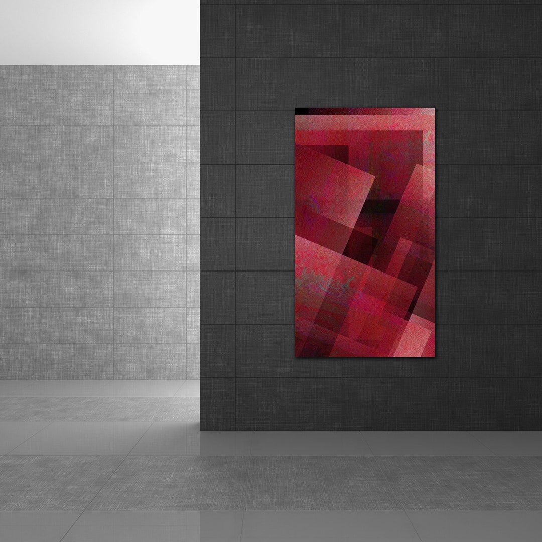 Geometric Wall Art 'ravishing Red' - Etsy