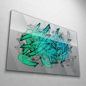 Modern Abstract Graffiti Wall Art, Large Contemporary Painting