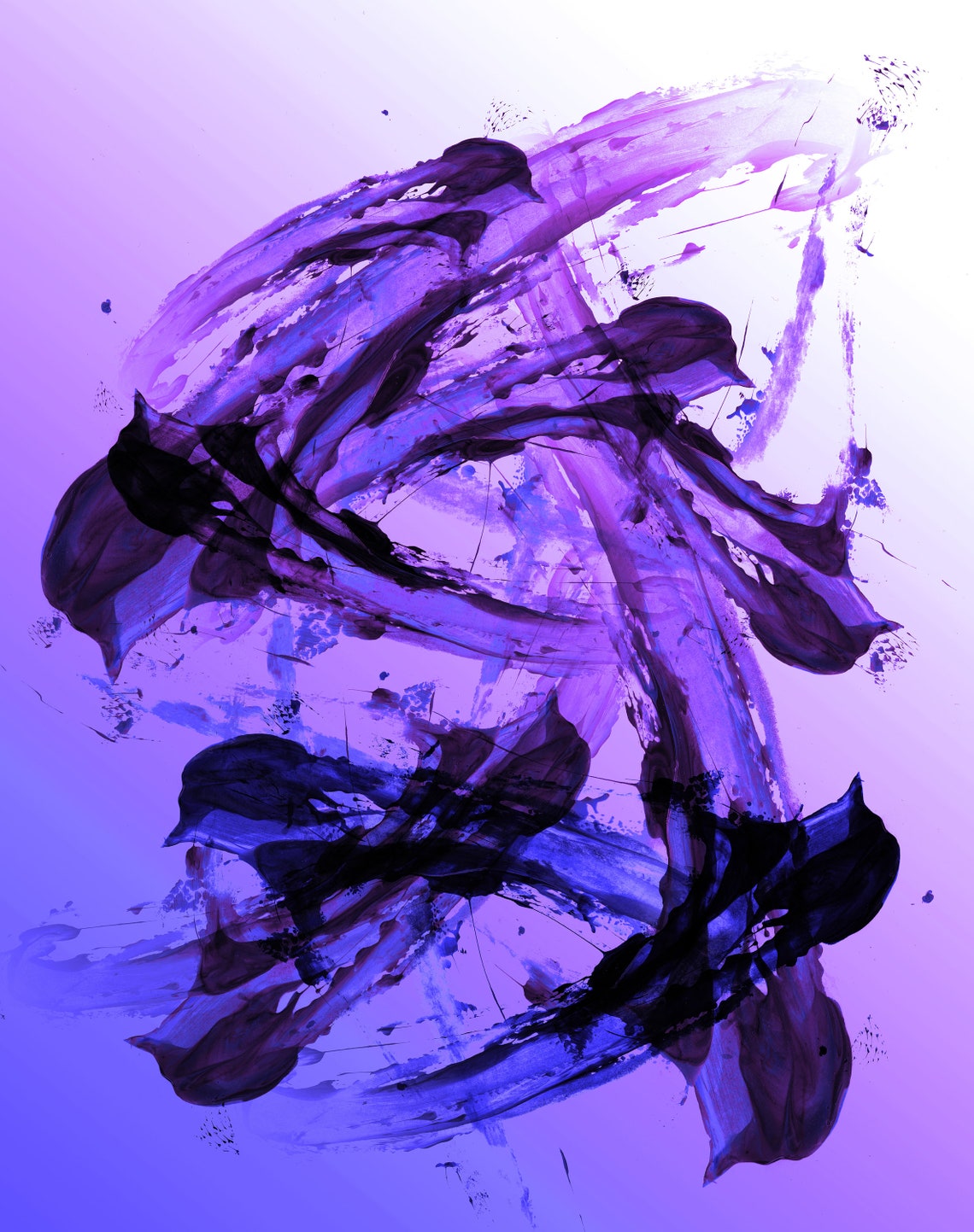 Hyperrealism Abstract Art, Acrylic Glass Float Frame, Large Modern