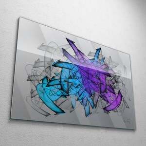 Modern Abstract Graffiti Wall Art, Large Contemporary Painting