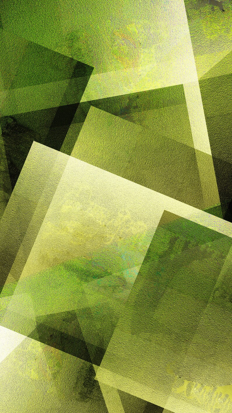 Geometric Wall Art 'green and Yellow' Etsy