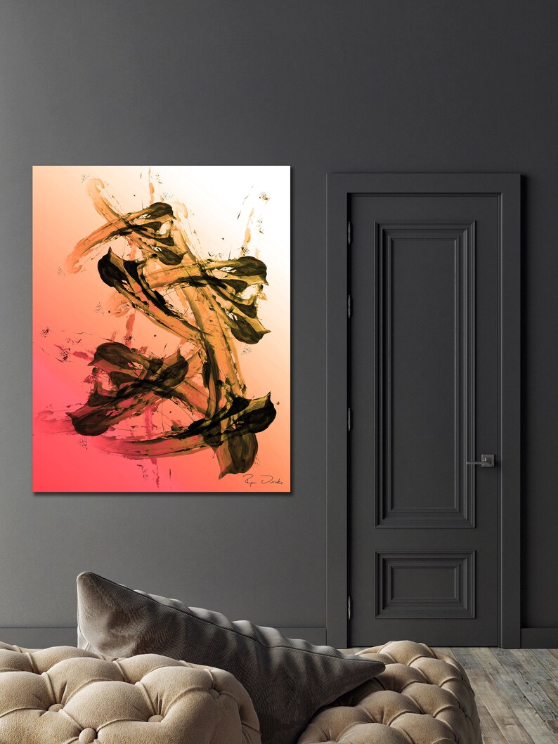 Modern Abstract Art Acrylic Glass Frame Large Modern Etsy