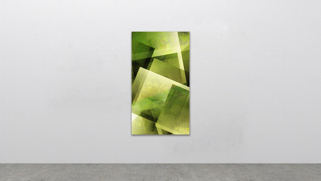 Geometric Wall Art 'green and Yellow' Etsy