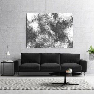Large Black and White Modern Abstract Art, Original Contemporary Wall Art
