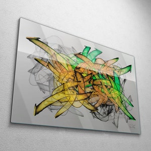 Modern Abstract Graffiti Wall Art, Large Contemporary Painting