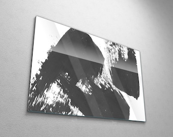 Large Black and White Modern Abstract Art, Original Contemporary Wall ...