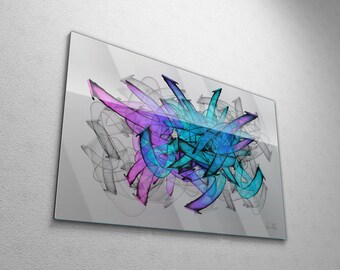 Modern Abstract Graffiti Painting, Large Urban Contemporary Street Art