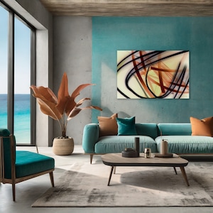 Abstract Graffiti Wall Art, Large Modern Urban Art