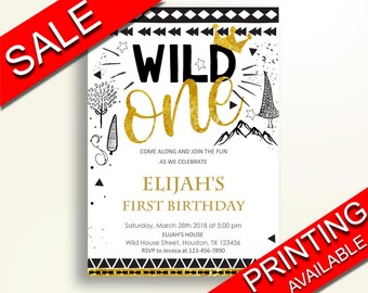 wild one invitation etsy