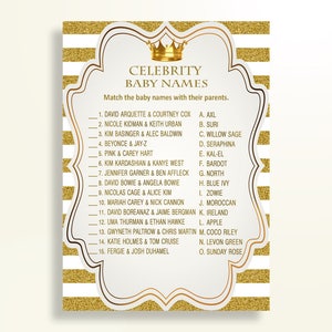 Celebrity Baby Names Baby Shower Celebrity Baby Names Royal - Etsy