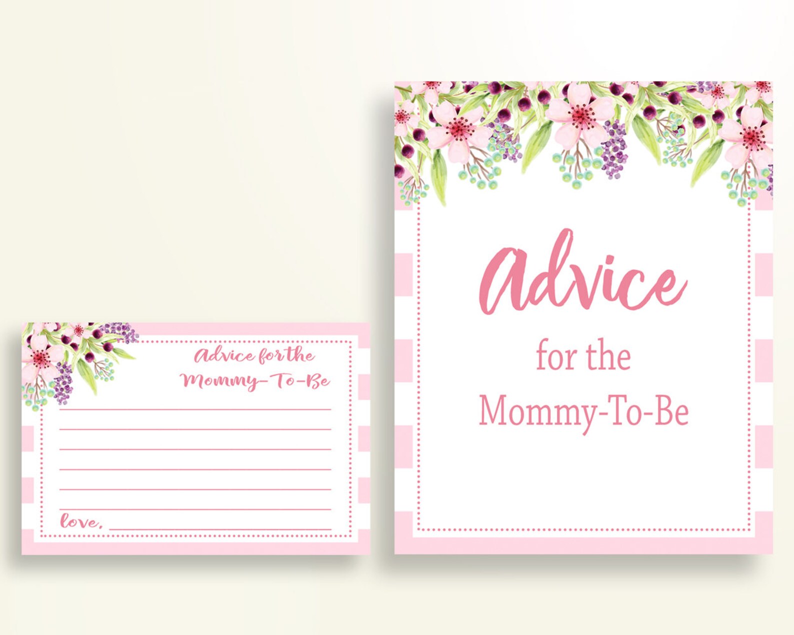 Advice Cards Baby Shower Advice Cards Pink Baby Shower Advice Etsy