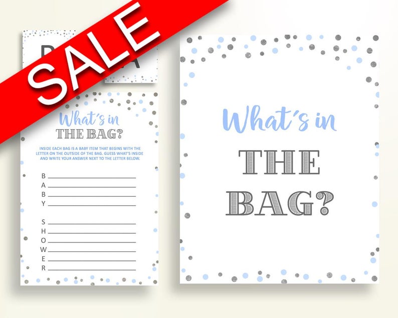 What's In The Bag Baby Shower What's In The Bag Blue Etsy