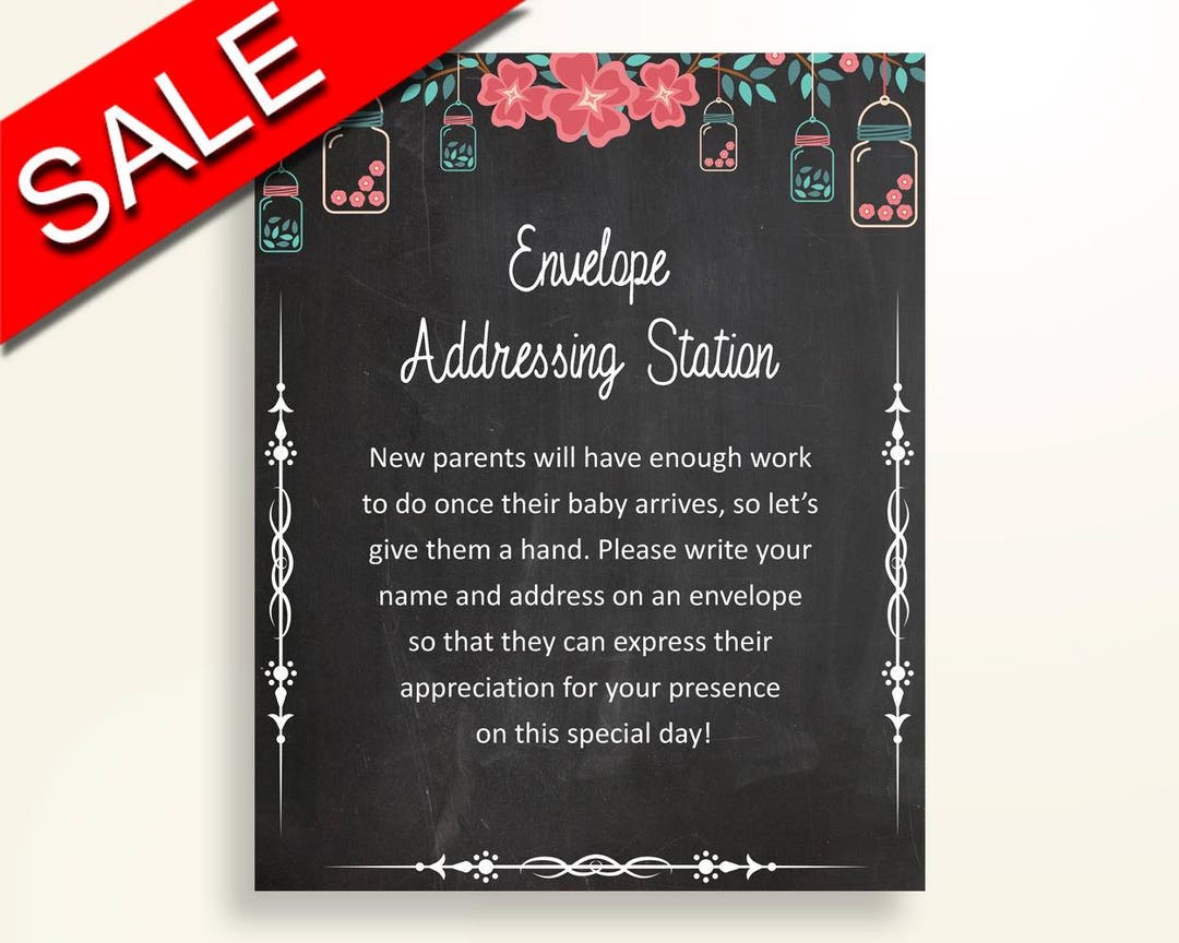 Envelope Addressing Baby Shower Envelope Addressing Chalkboard - Etsy