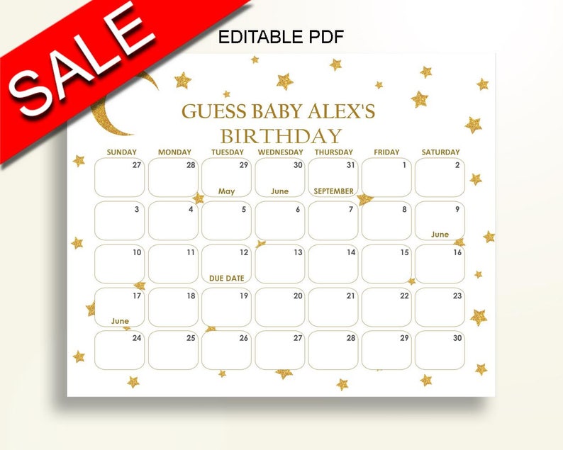 Birthday Predictions Baby Shower Birthday Predictions Twinkle Etsy