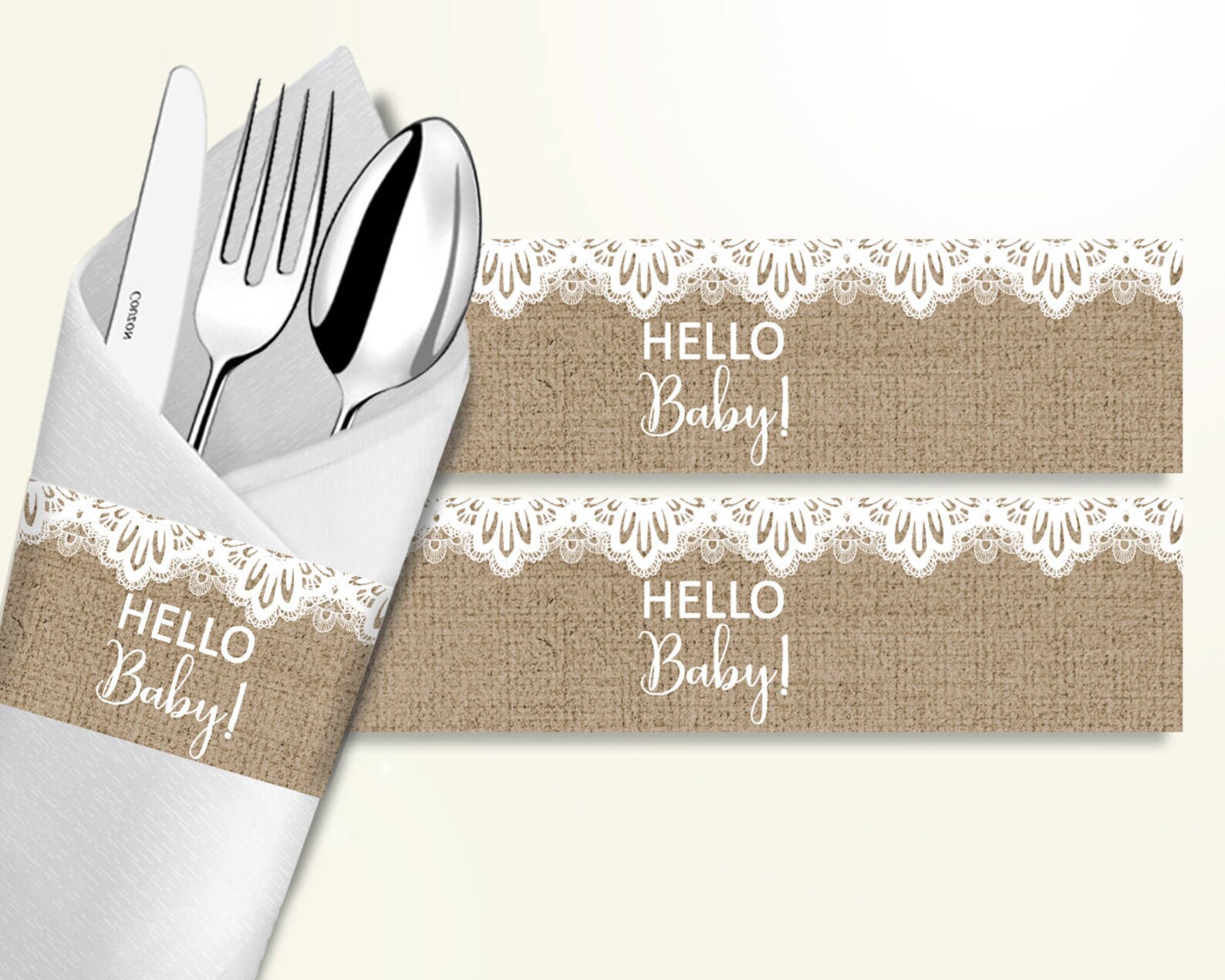 Napkin Rings Baby Shower Napkin Rings Burlap Lace Baby Shower Etsy