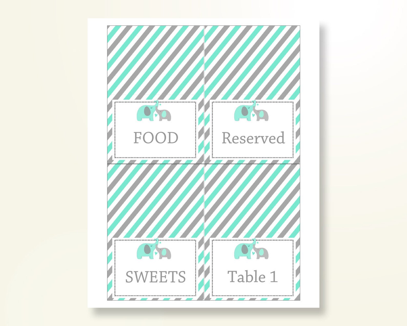 Food Tents Baby Shower Food Tents Turquoise Baby Shower Food Etsy