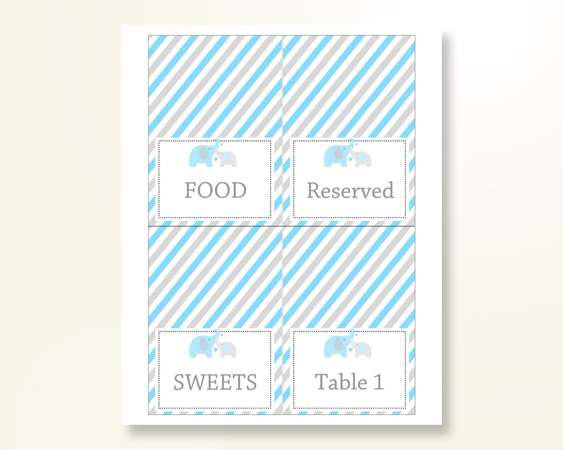 Food Tents Baby Shower Food Tents Elephant Baby Shower Food Etsy
