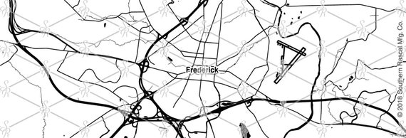 Frederick City Map Whiskey Glass Maryland