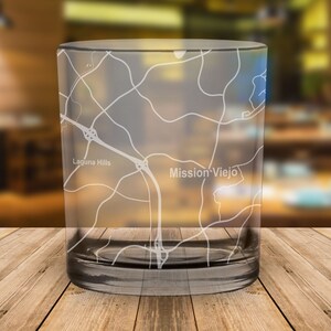 Mission Viejo California City Map Whiskey Glass Gift