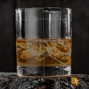 Arlington Heights Illinois Map Whiskey Glass Gift