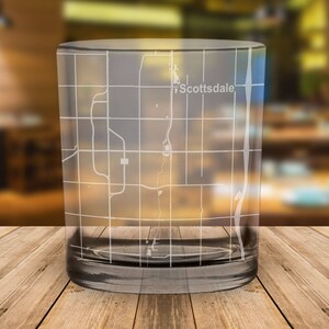 Scottsdale Arizona Map Whiskey Glass Gift