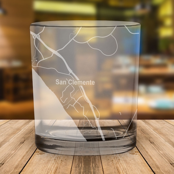 San Clemente California Map Whiskey Glass Gift