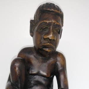 Antique Hand Carved Mende Wood Statue.  Ethnic.