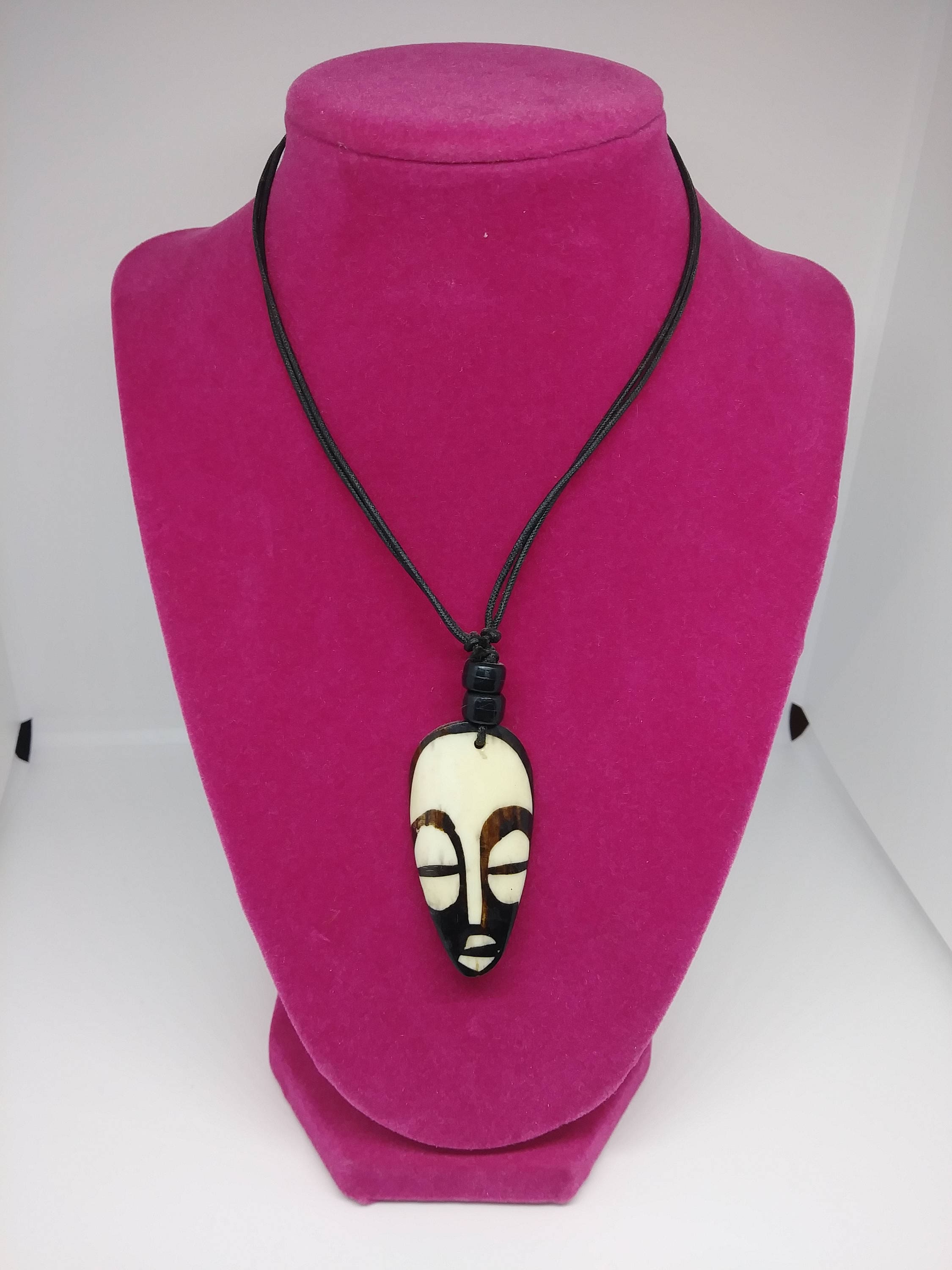 African Mask Necklace Etsy