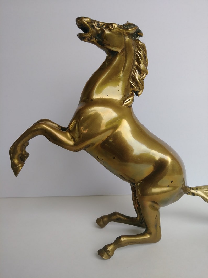 Vintage Heavy Brass Stallion Horse Etsy