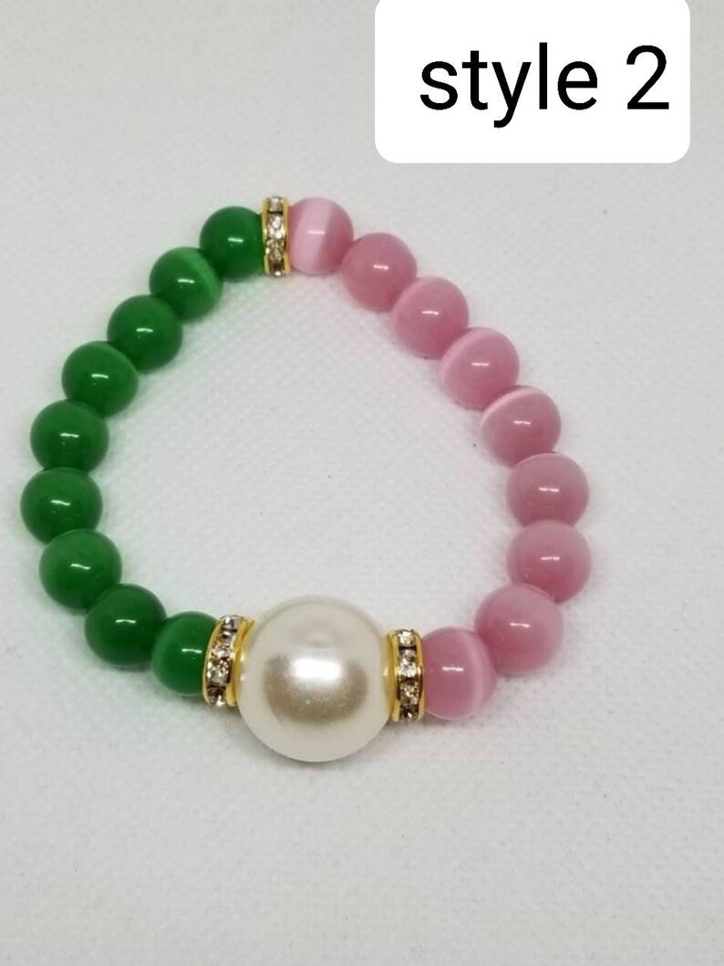 Pink and Green Bracelet Etsy